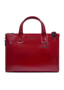 Piquadro Blue Square Shopper Tasche Leder 38 cm Laptopfach mit Dehnfalte rot