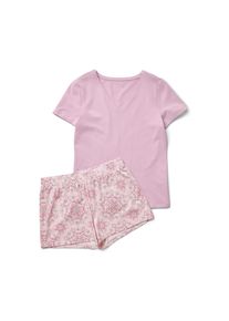 Tchibo - Kr&aacute;tk&aacute; pyžamov&aacute; souprava - pro ženy - vel. XL 48/50 - barva: růžov&aacute;
