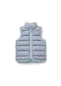 Tchibo - Dětská prošívaná vesta - pro dívky - vel. 122/128 - barva: modrá/květovaný