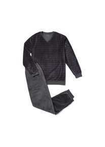 Tchibo - Pyžamo z ply&scaron;ov&eacute;ho &uacute;pletu - pro muže - vel. XL - barva: &scaron;ed&aacute;/s proužky