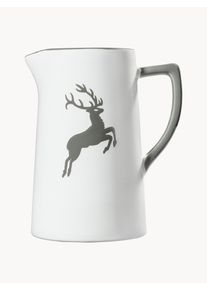 Gmundner Keramik Ručně vyrobená džbán Grauer Hirsch Bílá Keramika obj. 700 ml
