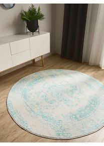 benuta Basic Koberec Sia Kr&eacute;mov&aacute;/Tyrkysov&aacute; &oslash; 120 cm Vintage