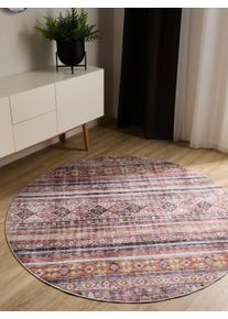 benuta Basic Prateln&yacute; koberec George V&iacute;cebarevn&aacute;/Růžov&aacute; &oslash; 120 cm Vintage