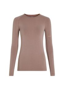Icebreaker Women's Merino 260 Zoneknit Seamless L/S Crewe Merino base layer Women (M, brown)