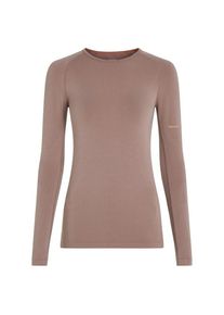Icebreaker Women's Merino 260 Zoneknit Seamless L/S Crewe Merino base layer Women (M, brown)