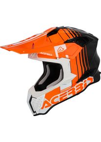 Acerbis Airstrike-C Dekor, motocross helmet , color: White/Orange/Carbon , size: XS