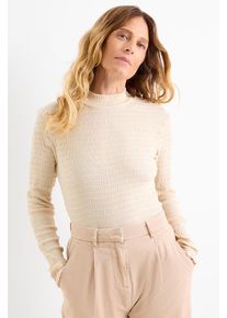 C&Amp;A Tričko s dlouhým rukávem-regular fit-žabičkované, Bílé, Größe: 2XL