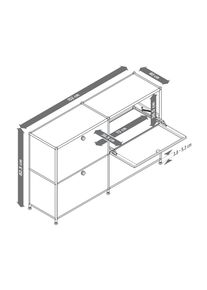 Tchibo - Kovov&aacute; odkl&aacute;dac&iacute; skř&iacute;ňka &raquo;Cn3&laquo; se 4 v&yacute;klopn&yacute;mi dv&iacute;řky - barva: zelen&aacute;