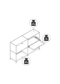 Tchibo - Kovov&aacute; odkl&aacute;dac&iacute; skř&iacute;ňka &raquo;Cn3&laquo; se 2 přem&iacute;stiteln&yacute;mi v&yacute;klopn&yacute;mi dv&iacute;řky - barva: hněd&aacute;