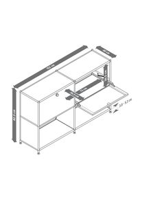 Tchibo - Kovov&aacute; odkl&aacute;dac&iacute; skř&iacute;ňka &raquo;Cn3&laquo; se 2 přem&iacute;stiteln&yacute;mi v&yacute;klopn&yacute;mi dv&iacute;řky - barva: zelen&aacute;