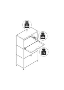 Tchibo - Kovov&aacute; komoda &raquo;Cn3&laquo; se 3 v&yacute;klopn&yacute;mi dv&iacute;řky - barva: hněd&aacute;