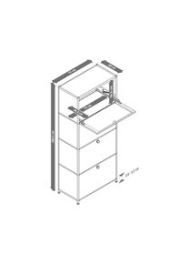 Tchibo - Vysok&aacute; kovov&aacute; skř&iacute;ňka &raquo;Cn3&laquo; se 4 v&yacute;klopn&yacute;mi dv&iacute;řky, hnědo&scaron;ed&aacute;