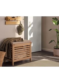 Tchibo - Sedací truhla z masivního dřeva se sedákem - barva: hnědá