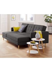 Tchibo - Rohov&aacute; pohovka s pružinov&yacute;m j&aacute;drem a &uacute;ložnou lavic&iacute; - barva: &scaron;ed&aacute;