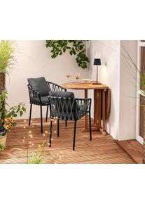 Tchibo - Jídelní křesla s textilním výpletem - barva: černá