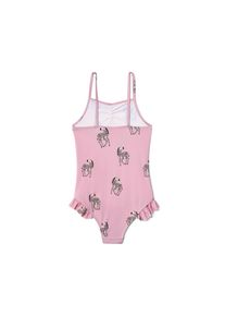 Tchibo - Plavky s vol&aacute;nky - vel. 122/128 - barva: růžov&aacute;/s potiskem