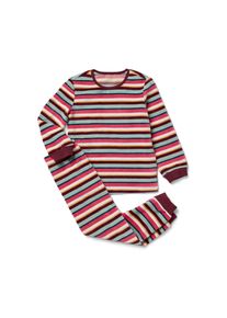 Tchibo - Dětsk&eacute; pyžamo z ply&scaron;ov&eacute;ho &uacute;pletu - pro d&iacute;vky - vel. 110/116 - barva: červen&aacute;/s proužky
