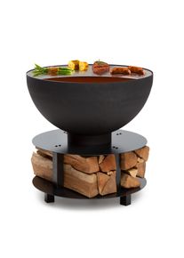 Blumfeldt Savage 2.0, kulat&eacute; ohni&scaron;tě s grilem, &Oslash; 60 cm, stabiln&iacute; podstavec, prostor na dřevo