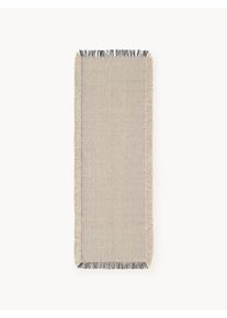 Ručně tkan&yacute; interi&eacute;rov&yacute; a exteri&eacute;rov&yacute; běhoun Marcus B&eacute;žov&aacute;, &Scaron;ed&aacute; Uměl&eacute; vlakno &Scaron; 80 cm, D 250 cm | Westwing Collection