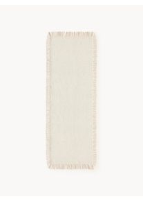 Ručně tkan&yacute; interi&eacute;rov&yacute; a exteri&eacute;rov&yacute; běhoun Marcus B&eacute;žov&aacute;, B&iacute;l&aacute; Uměl&eacute; vlakno, L&aacute;tka &Scaron; 80 cm, D 250 cm | Westwing Collection