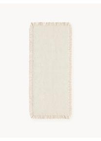 Ručně tkaný interiérový a exteriérový běhoun Marcus Béžová, Bílá Umělé vlakno, Látka Š 80 cm, D 200 cm | Westwing Collection