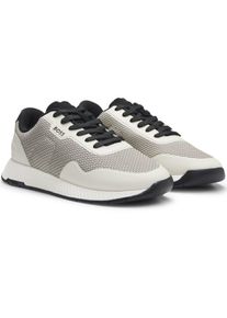 Velk&eacute; Velikosti - BOSS - Polstrovan&eacute; tenisky z nylonu se s&iacute;ťovan&yacute;mi detaily - 48 - B&eacute;žov&aacute;