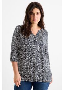 C&Amp;A Tričko s výstřihem ve tvaru V-s květinovým vzorem, Modré, Größe: 58