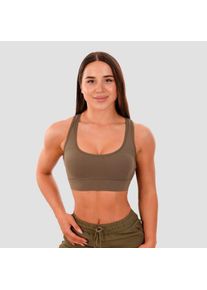 GymBeam Sportovn&iacute; podprsenka Mesh Panel olive