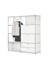 Tchibo - Kovová šatní skříň »Cn3« se 2 výklopnými dvířky a 2 zásuvkami - barva: bílá
