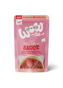 8x85g WOW Cat filety v omáčce hovězí vlhké krmivo pro kočky