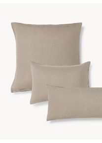 Lněný povlak na polštář se sepraným efektem Airy Hnědá Len Š 50 cm, D 70 cm | Westwing Collection