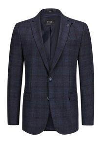 Velk&eacute; Velikosti - Digel - Kostkovan&eacute; sako ze střižn&iacute; vlny Super 110 - 30 - Modr&aacute;