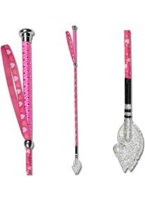 Waldhausen Herzchen Kindergerte mit Pferdekopf-Klatsche, pink, 65cm