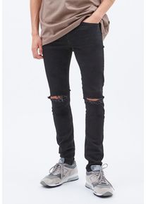 Dr. Denim - Chase Black Ripped Knees - Džíny - Černá - W36 / L32 - 98% Bavlna, 2% Elastan,Džínovina