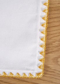 Prostírání z organické bavlny s lesklým lemem (2 ks v balení) | Bílá | Vel. 30x50 cm | 100% bavlna| bonprix