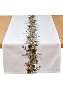 Podélný ubrus s lesklým potiskem | Bílá | Vel. 40x160 cm | bonprix