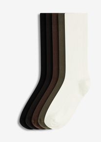 Ponožky s žebrovanou strukturou a organickou bavlnou (5 ks v balení) | Černá | Vel. 35-38 | bonprix