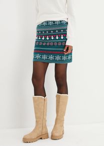 Minisukně s norsk&yacute;m vzorem ze směsi bavlny a elastanu | Petrolejov&aacute; | Vel. 52/54 (XXL) | bonprix