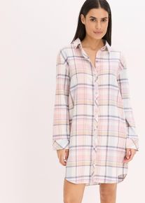Tkan&aacute; nočn&iacute; ko&scaron;ile z flanelu s knofl&iacute;kovou li&scaron;tou | Modr&aacute; | Vel. 48/50 (XL) | 100% bavlna,flanel| bonprix