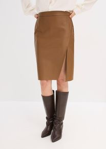 Pouzdrová sukně z umělé kůže | Hnědá | Vel. 40 | bonprix