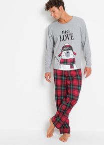 Pyžamo s dlouh&yacute;m ruk&aacute;vem a organickou bavlnou | &Scaron;ed&aacute; | Vel. 44/46 (S) | bonprix