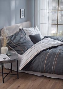 Oboustrann&eacute; povlečen&iacute; s pruhy | &Scaron;ed&aacute; | Vel. 135x200 cm | bonprix