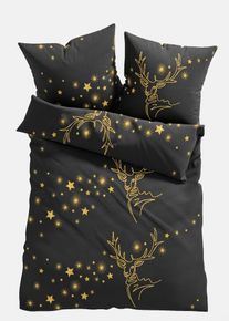 Povlečení s hvězdami a jelenem | Černá | Vel. 135x200 cm | 100% bavlna| bonprix
