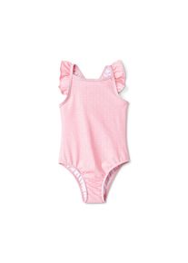 Tchibo - Plavky s recyklovaným materiálem - pro dívky - vel. 122/128 - barva: růžová/s potiskem