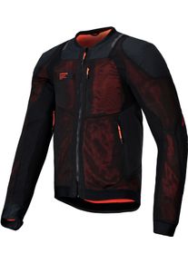 Alpinestars Troop-Air Pro, textile jacket , color: Black/Neon-Red , size: S