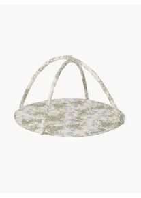 Garbo&Friends Podložka na hraní s hrazdičkou Plumbago Bílá, Zelená Bavlna Ø 90 cm, V 65 cm