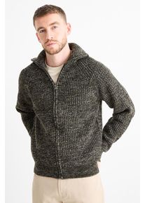 C&Amp;A Pletený kardigan-žebrovaný, Zelené, Größe: L