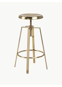 AC Design Otočná kovová barová stolička Goose, výškově nastavitelná Zlatá Kov Ø 33 cm, V 46 cm