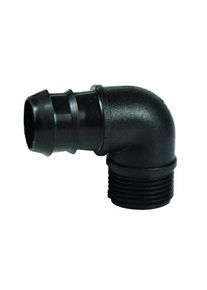 Hose connection 90° angle 3/4 inch male thread on 25mm