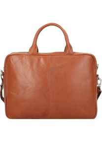 Dermata Aktentasche Leder 39 cm Laptopfach braun